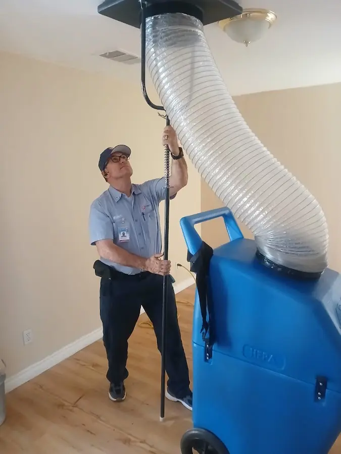 Mini Split Installation technician using HEPA equipment in Willard